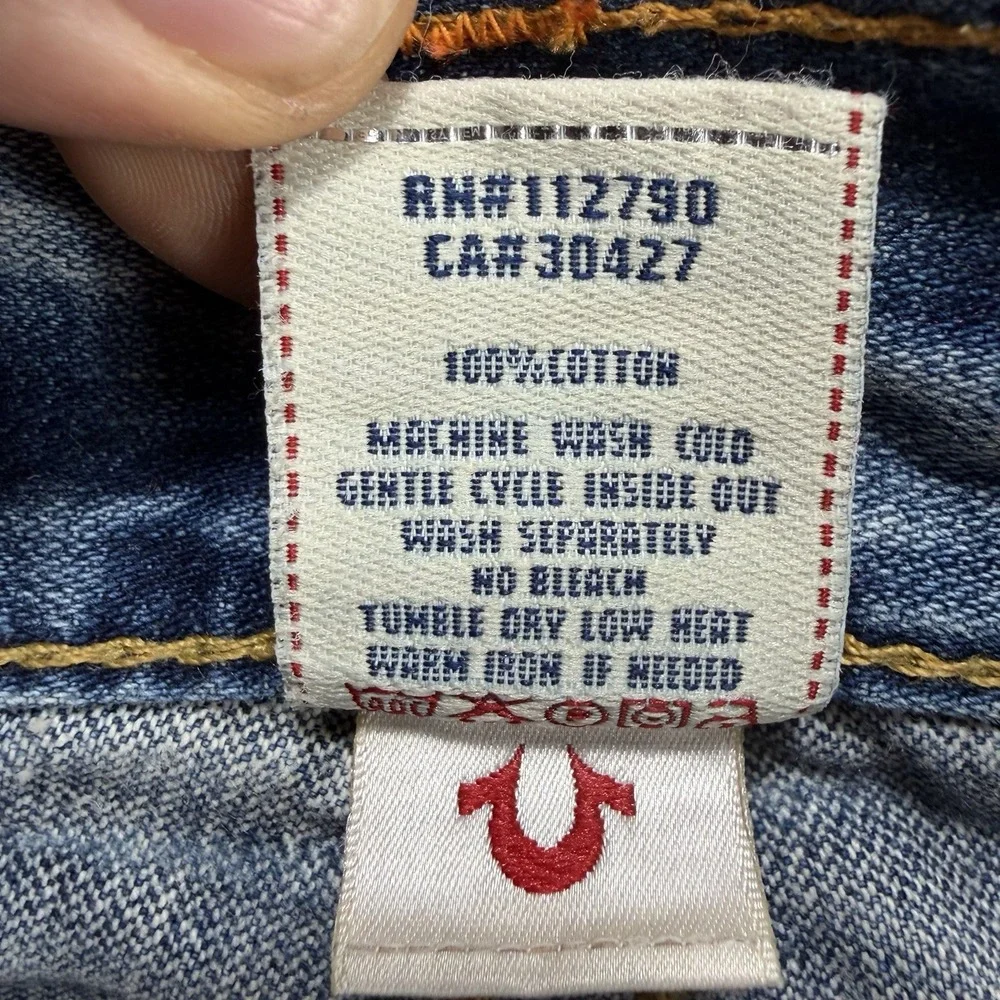 VTG True Religion Rainbow Joey Jeans Men's 38 (Actual 39x31) USA Streetwear Y2K